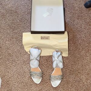 Badgley Mischka Silver Rhinestone Special Occasion Shoes